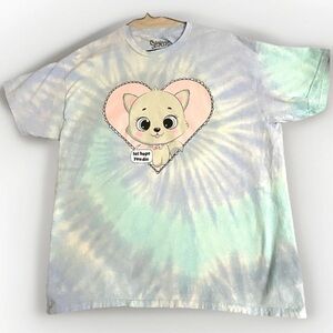 Spencers Kitty Cat Pastel Tie Dye T-Shirt ‘lol Hope You D*e’ Size L